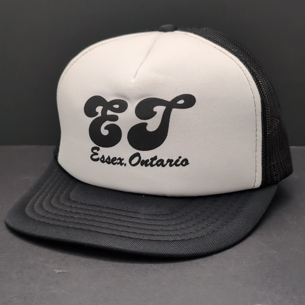 VGT, Athletic Headwear LTD,Men's Black ET Essex Ontario Trucker Hat.